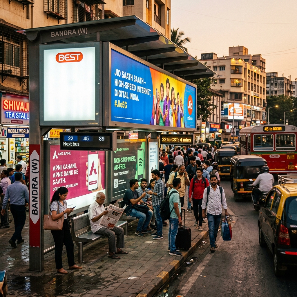 Bus Shelter Advertising Panel in Mumbai